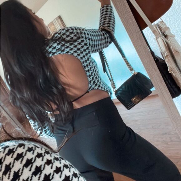 Houndstooth crop sweater - Picture 1 of 4